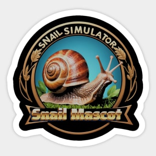 Snail Simulator Logo Funny Snail Mascot Retro Sticker